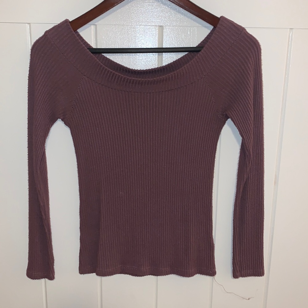 Off Shoulder Lined Long Sleeve
